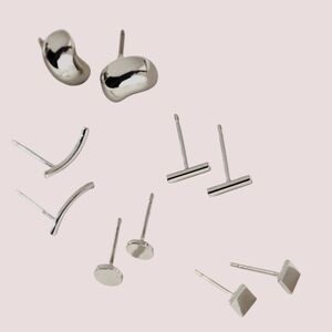 Anthropologie Rhodium-Plated Post & Huggie Earrings, Set of 5